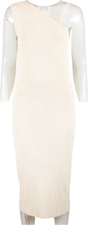 ALB Anne Louise Cream Everyday - Stone One Shoulder Dress UK M