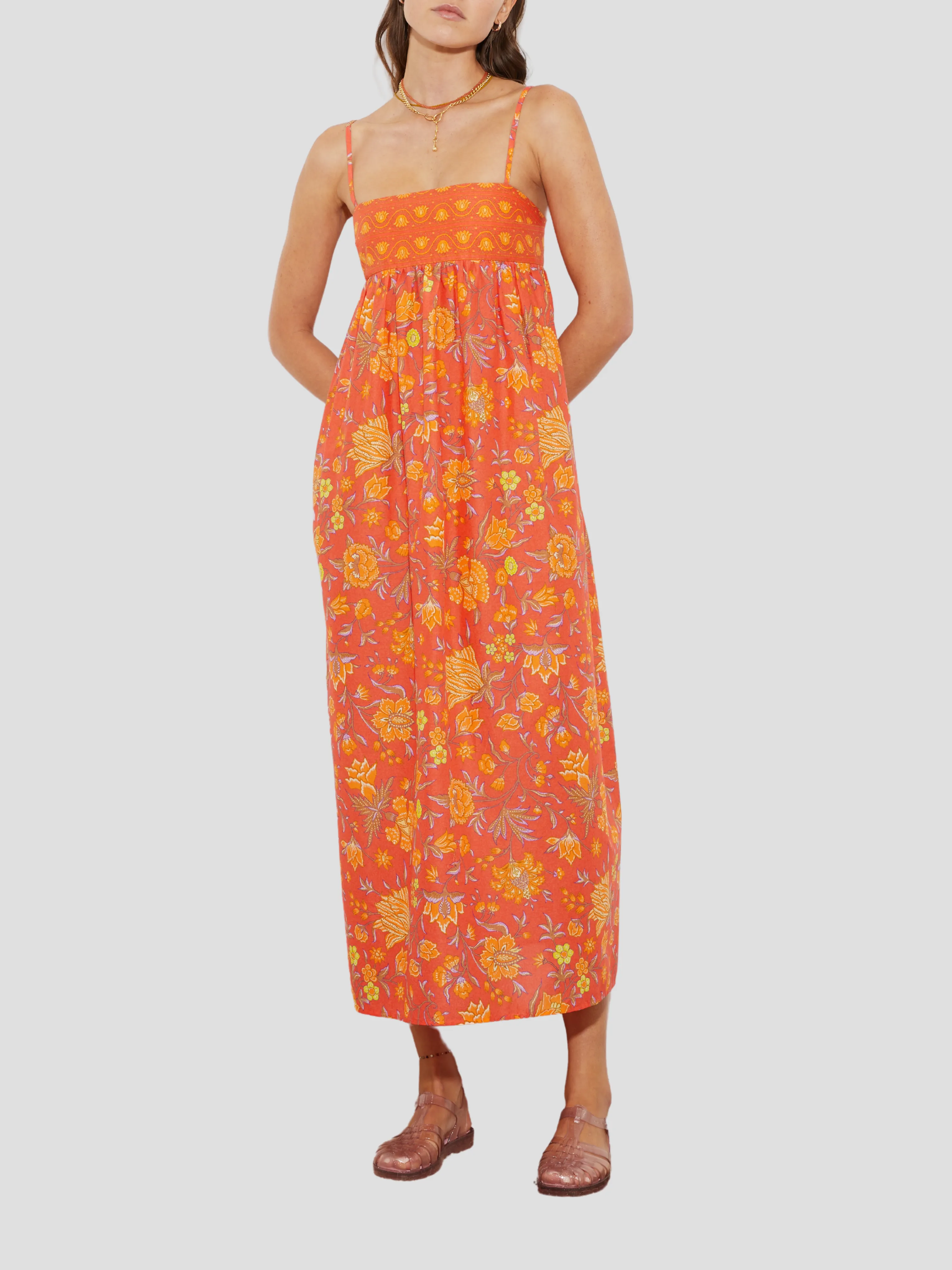 Chic Alvita Strappy Bodice Maxi Dress for Effortless Elegance