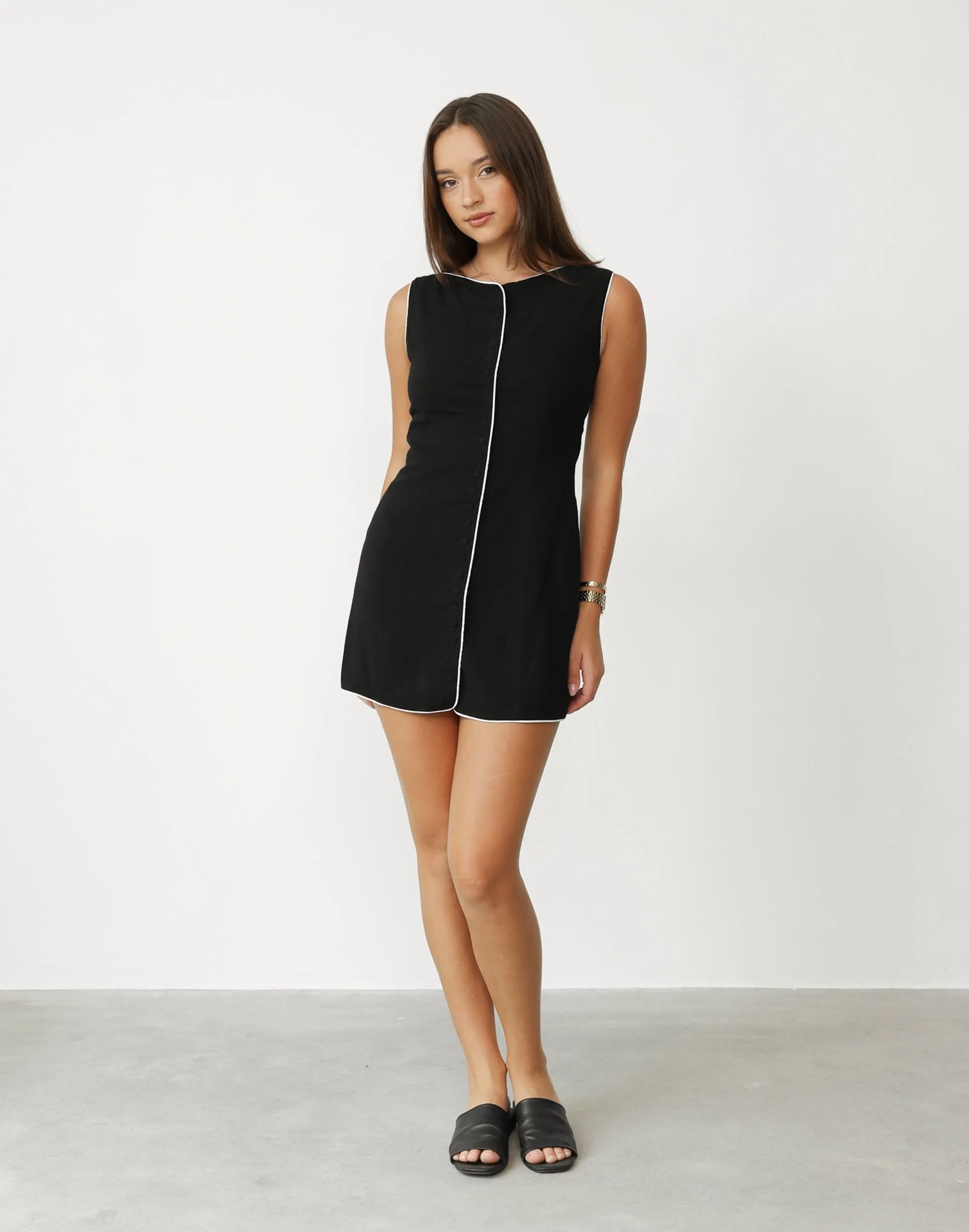 Asta Mini Dress (Black/White)