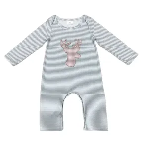 Baby Romper - Boys Applique - Deer Western Sage Layette