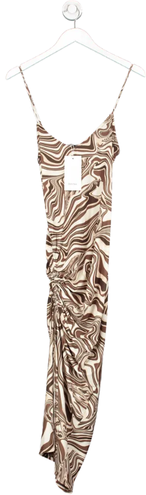 Bershka Brown Marble Print Midi Dress UK S