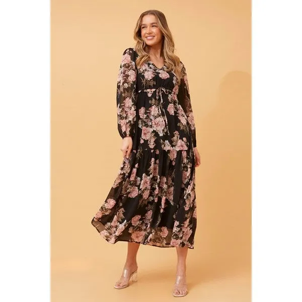 CRYSTELLE FLORAL MAXI DRESS