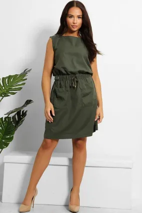 Elastic Waist Sleeveless Dress