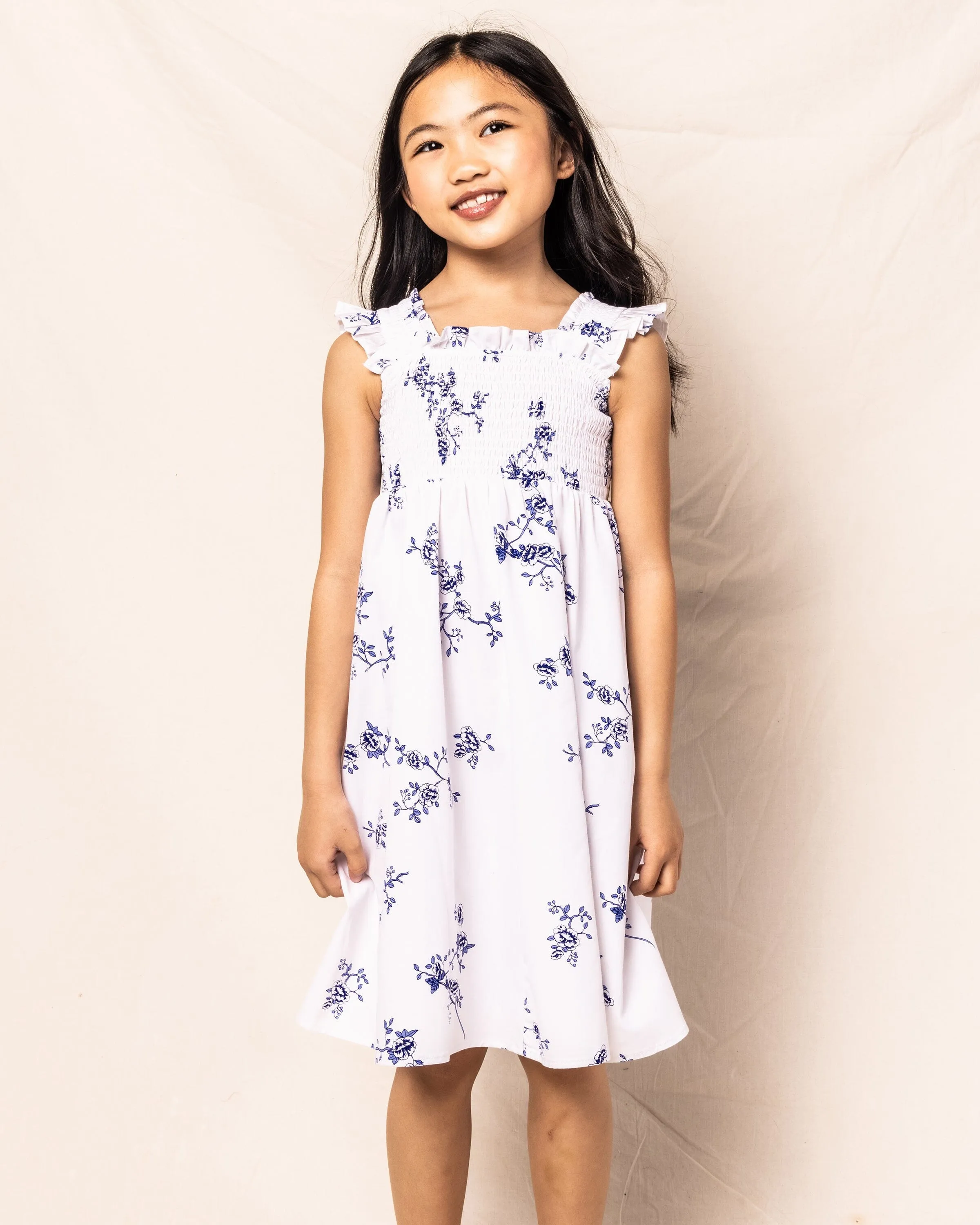 Girl's Twill Margaux Dress | Indigo Floral