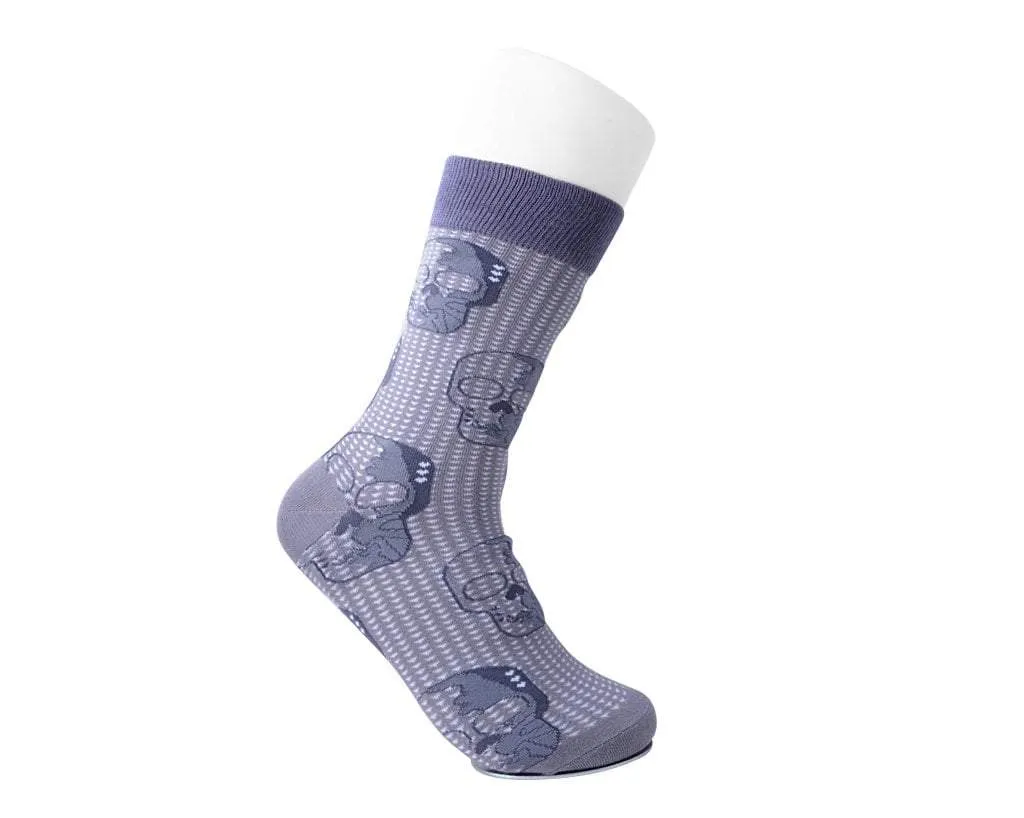 Grey Skull Crew Sock