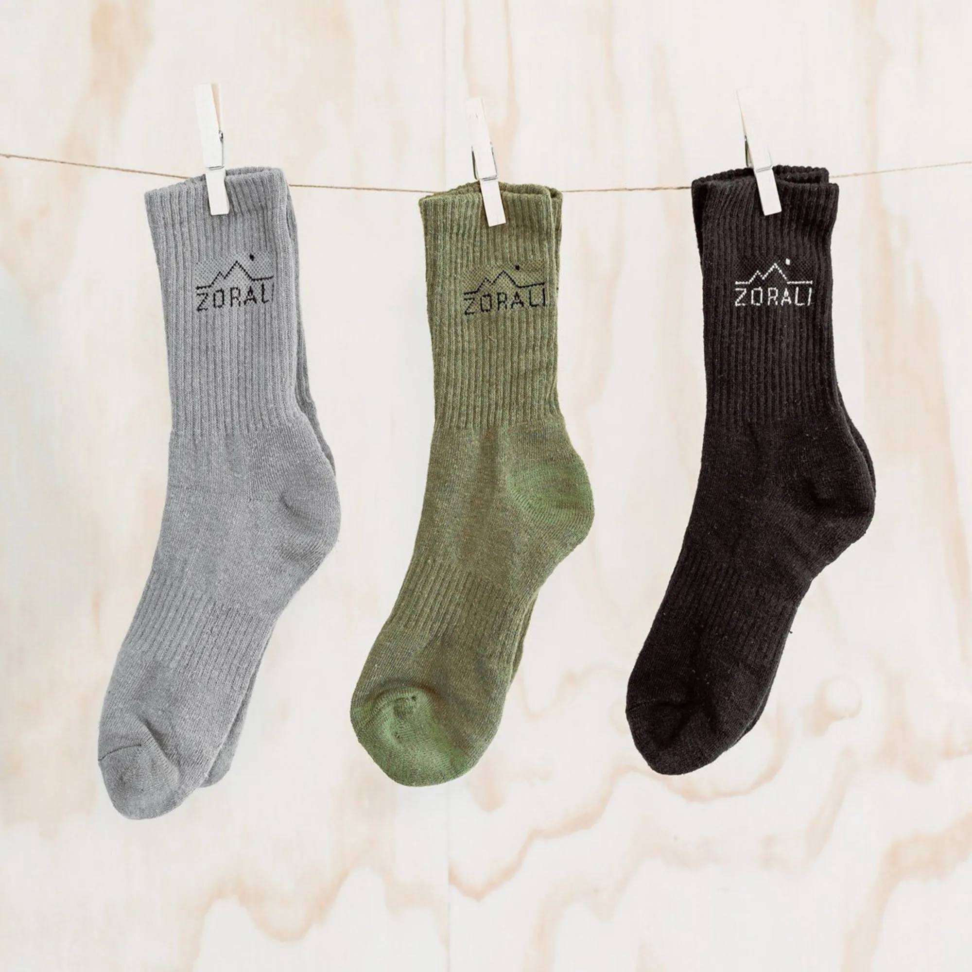 Hemp Everyday Socks 3Pk Mosstone