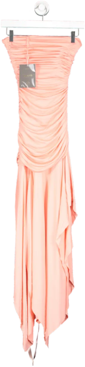 House of CB Pink Ivana Gathered Asymmetric Dress UK XS