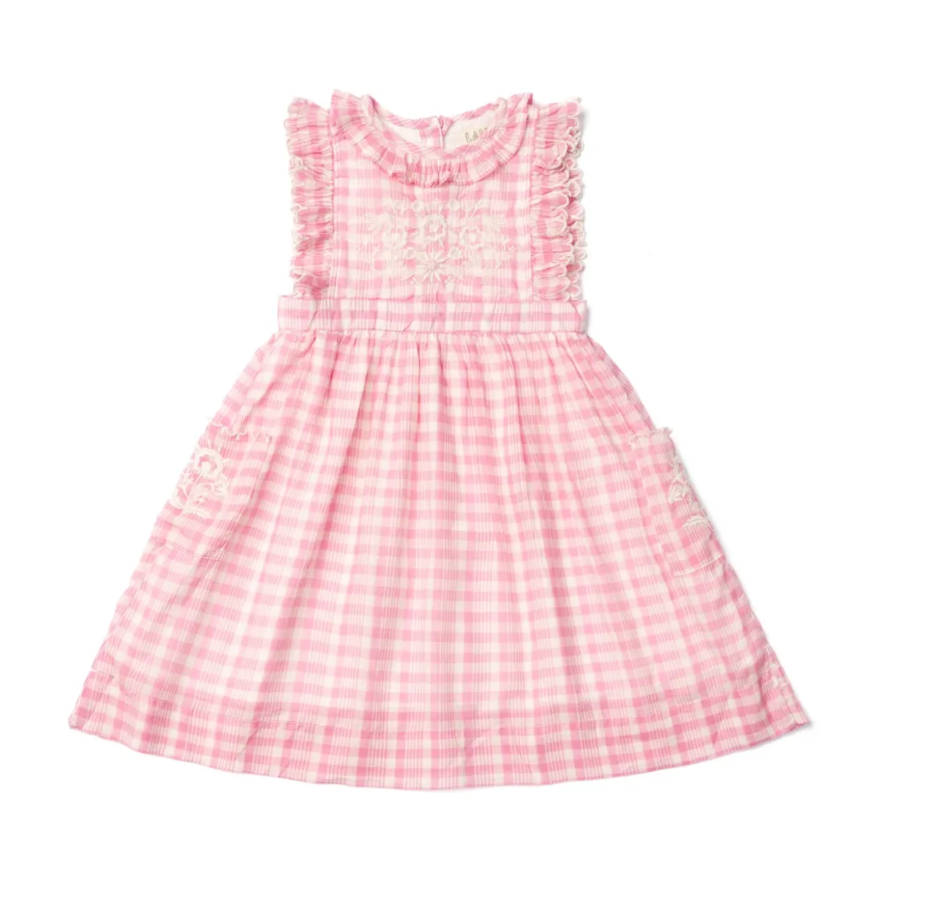 Lali - Clover Pink Picnic Plaid with Embroidery