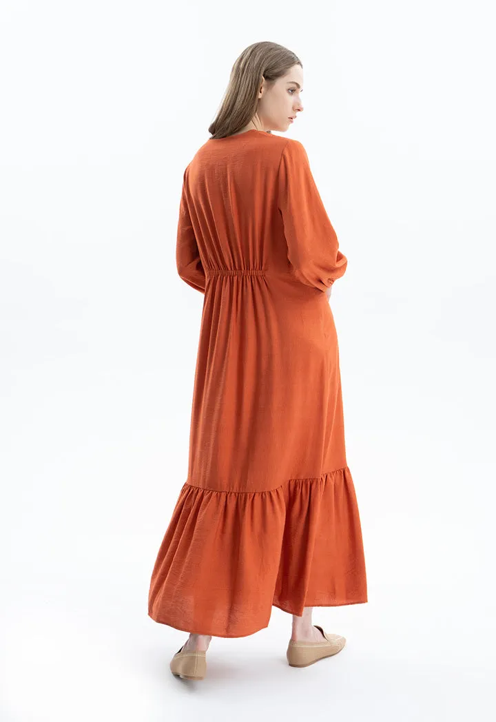 Linen Dress With Elasticated Waist