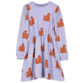 Lotie Kids Seals Mauve Puffed Sleeved Dress