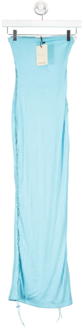 Mars the Label Blue The Lace Up Maxi Dress UK 6