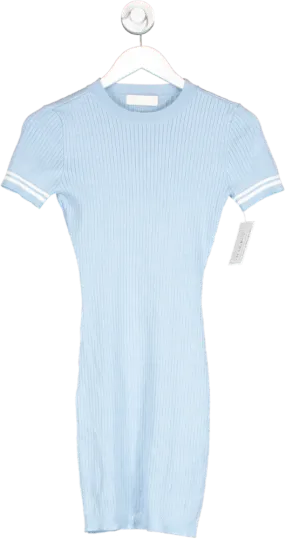 Meshki Blue Ribbed Short Sleeve Mini Dress UK S