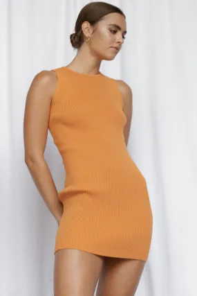 Misha Ribbed Mini Dress - Orange