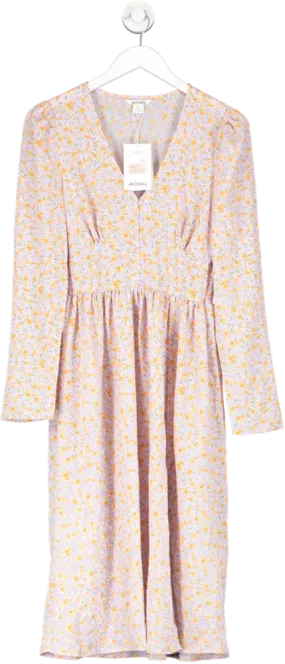 Monki Pink Ditsy Floral Midi Dress BNWT UK 8