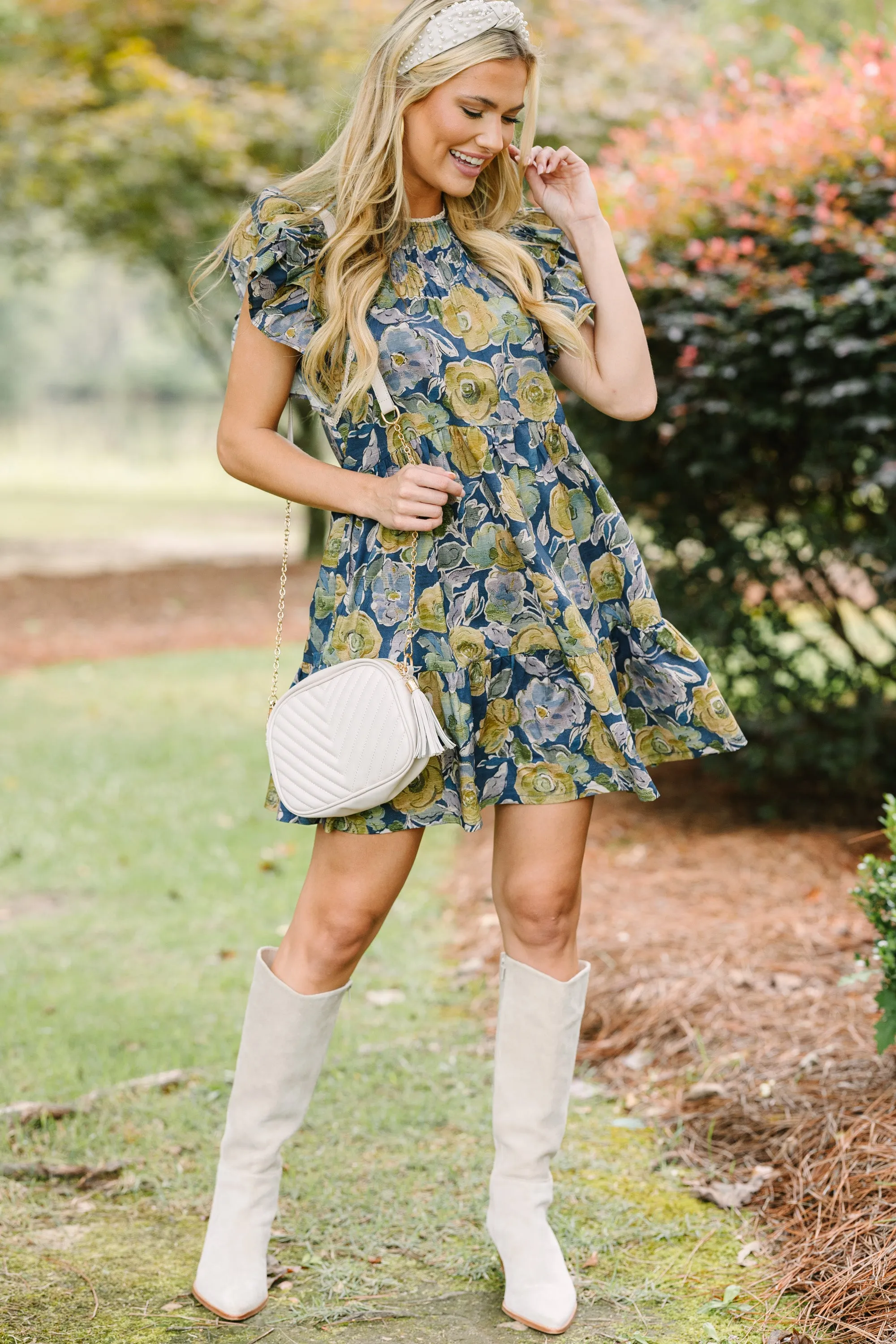 Pinch: Where You Go Navy Blue Floral Dress