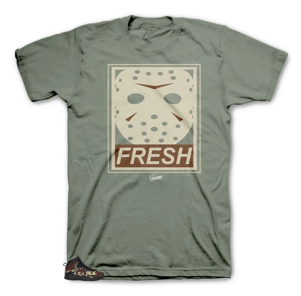 Retro 10 Woodland Camo Shirt - Fresh to Death - Olive