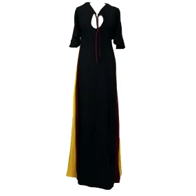 Staud Black Crepe Maxi Dress with Coloured Inset Panels XS