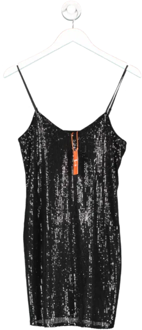 Superdry Black Sequin Cami Mini Dress UK XS