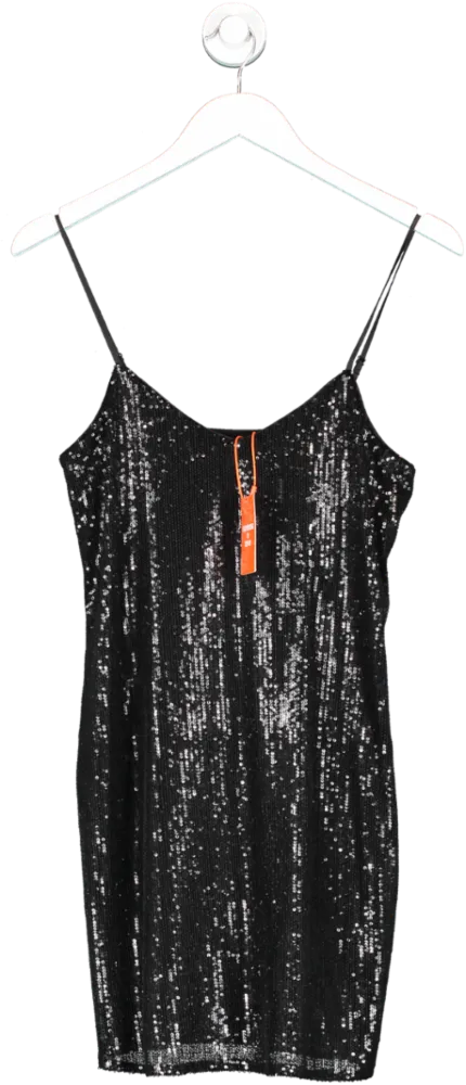 Superdry Black Sequin Cami Mini Dress UK XS