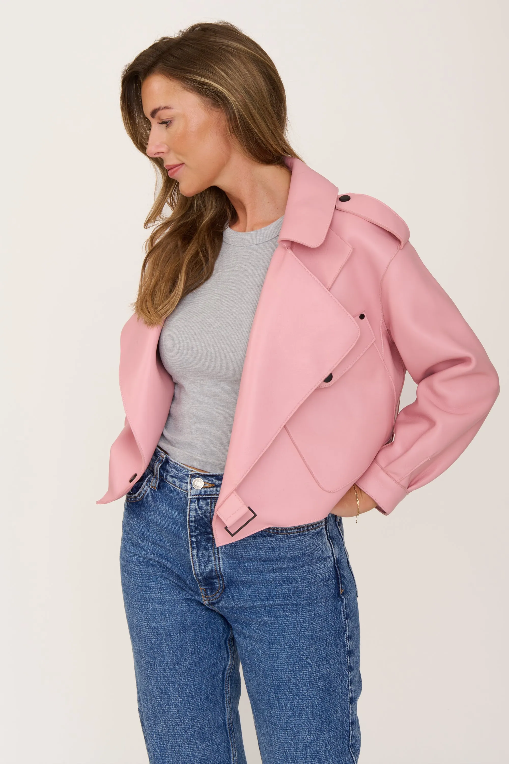 The Popski Oversized Leather in Pink