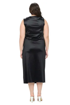 Topanga Satin Stretch Cowl Dress