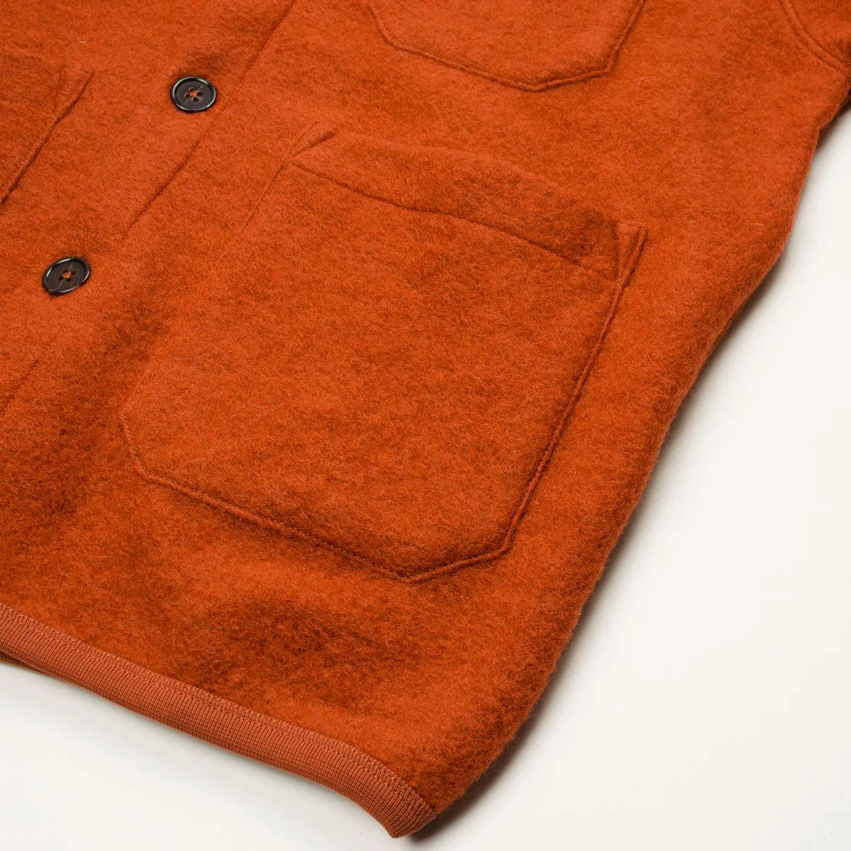 Universal Works - Cardigan Wool Fleece - Orange