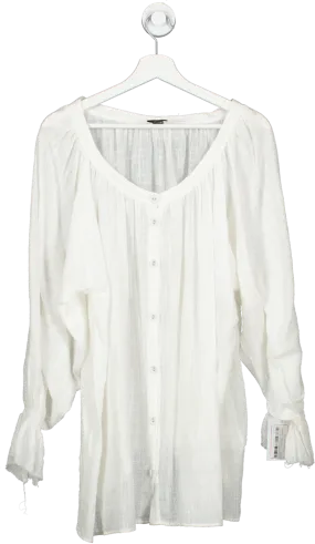 Vanessa Sposi White Cotton Button Front Mini Dress UK XS